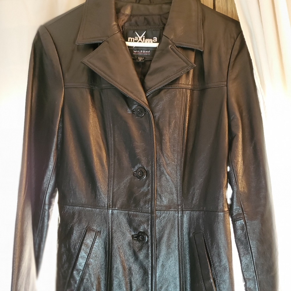 Womans Full Length Leather Coat